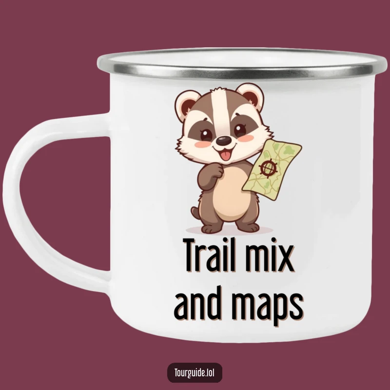 Funny Badger Cub Camping Mug: Sip Your Adventure Fuel with Glee