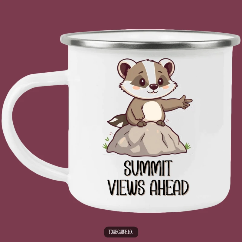 Funny Badger Leader Camping Mug: Trail Direction, Perfect Humorous Gift