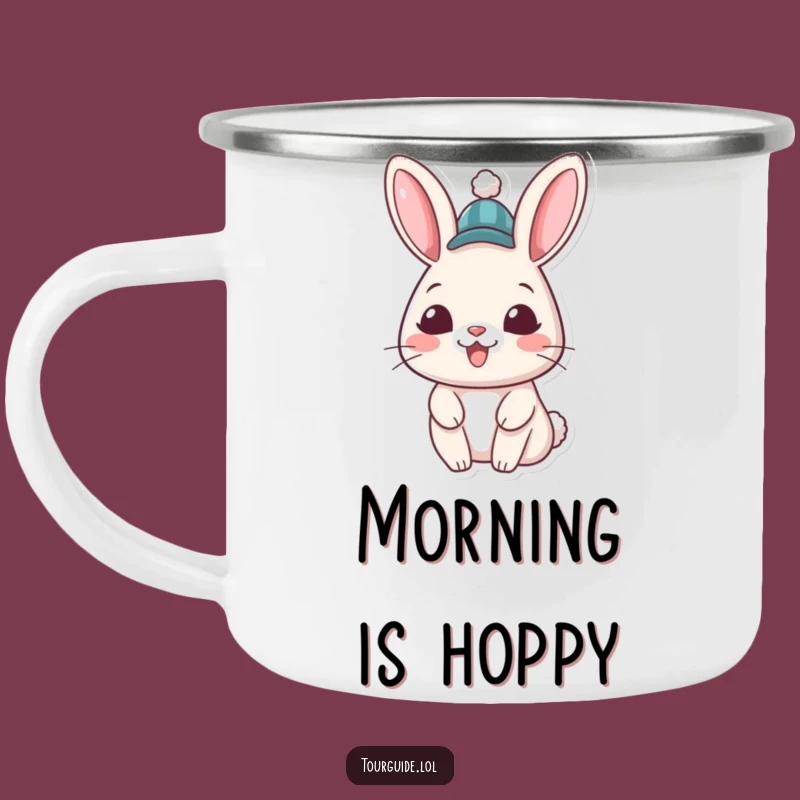 Funny Rabbit Hat Camping Mug: Cheerful Campfire Companion, Perfect Gift