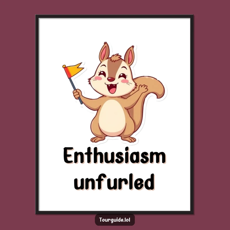 Funny Squirrel Digital Art: Cheerful Waving Art for Instant Joyful Decor