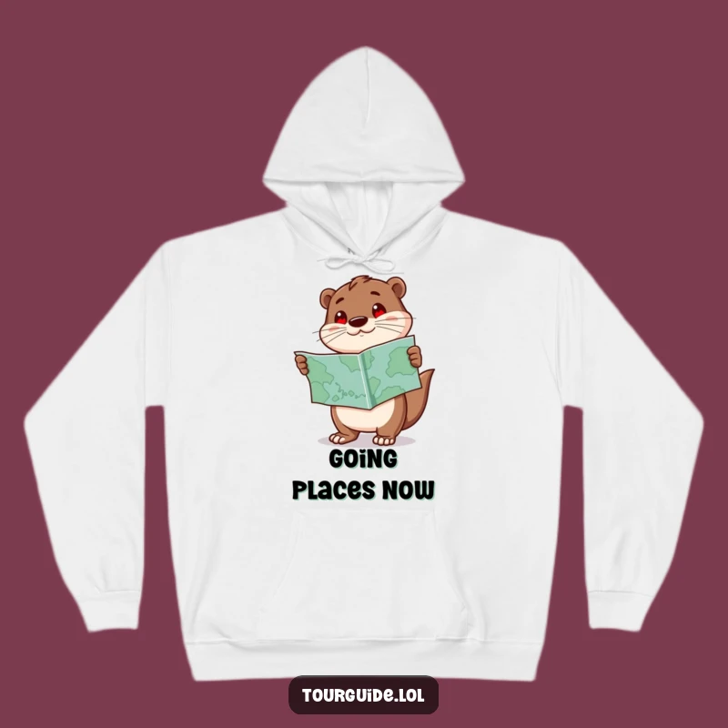 Funny Otter Hoodie: Cozy Map Explorer, Your Perfect Humorous Gift