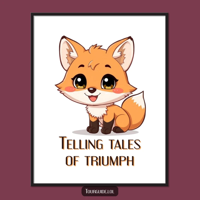 Funny Free Printable Wall Art: Whimsical Fox Cub Storyteller for Charming Decor