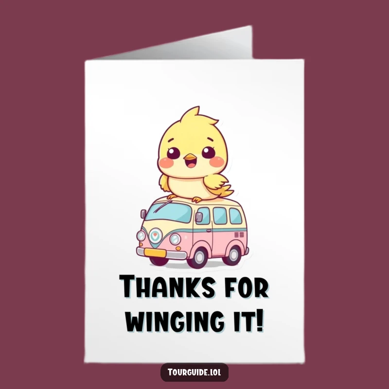 Free Printable Thank You Card: Bird Bus Cub - Fun Downloadable Gratitude