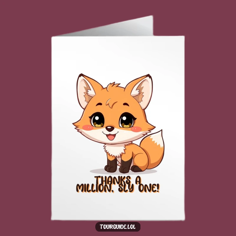 Free Printable Thank You Card: Grateful Fox Cub Telling Your Story