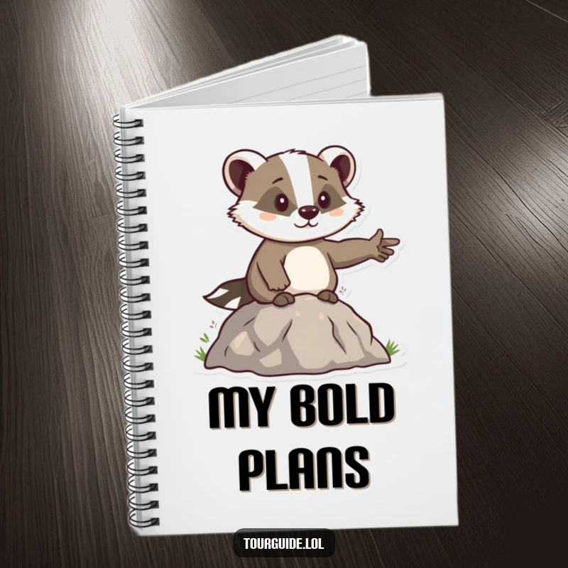Funny Badger Leader Notebook: A determined badger points the way, perfect for jotting down determined plans.