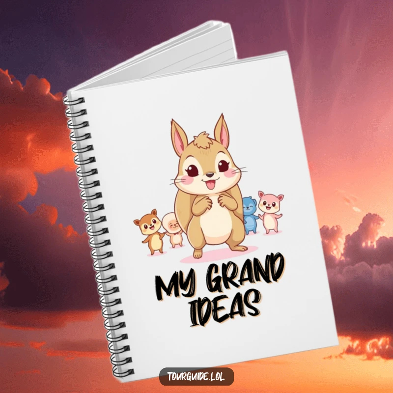 Funny Squirrel Leader Notebook: A playful squirrel leads tiny, curious onlookers, perfect for jotting down leadership ideas.