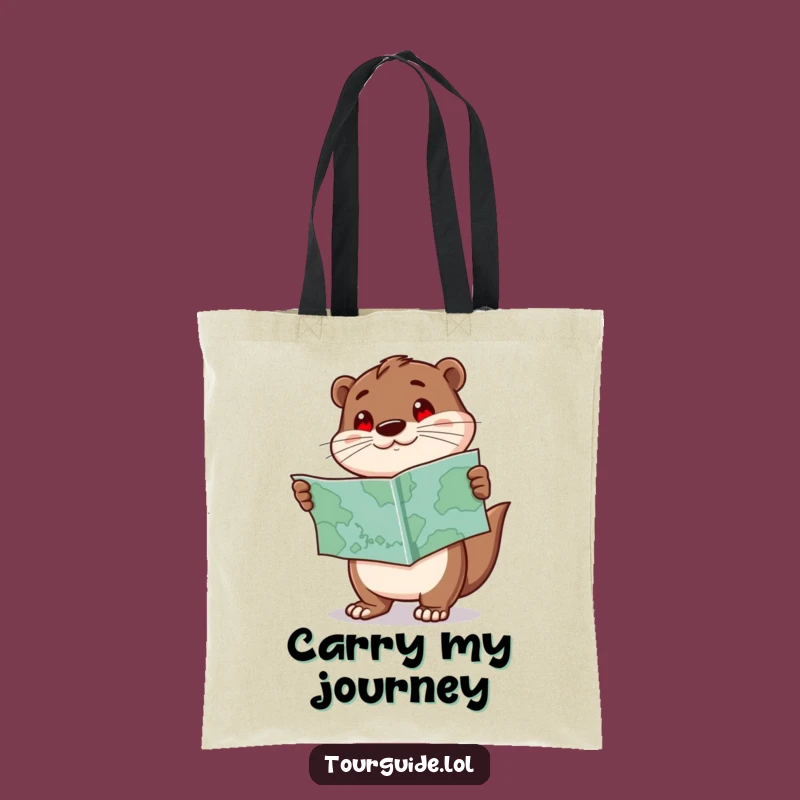 Funny Otter Tote Bag: Stylish Map Carrier, Ideal Humorous Adventure Gift